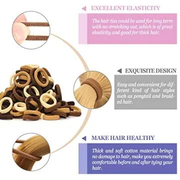 JIRIS Cotton Hair Ties 100PCS No Damage Elastic Holders