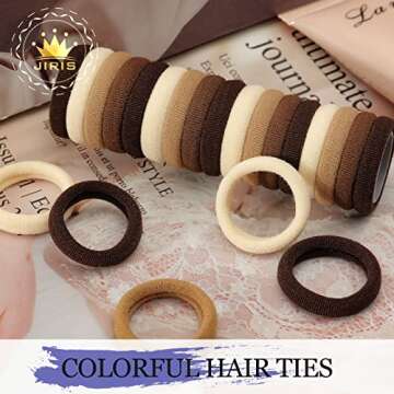 JIRIS Cotton Hair Ties 100PCS No Damage Elastic Holders