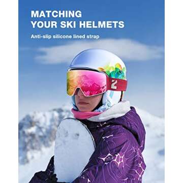 ZIONOR Ski Goggles, X12 100% OTG Snow Goggles Detachable Lens for Men Women Adult