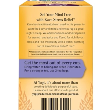 Yogi Kava Stress Relief Tea - 16 Bags Organic Relaxation