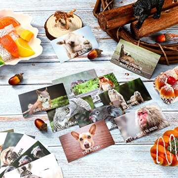 120 Pieces Funny Animal Lunch Box Notes for Kids Mini Motivational and Inspirational Cards 3.5 x 2 i...