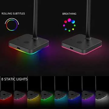 KAFRI RGB Headphone Stand with Wireless Charger Desk Gaming Headset Holder Hanger Rack with 10W/7.5W...