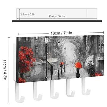 PutDiDi Paris Street Eiffel Small Key Holder for Wall Key Hanger Mail Holder Wall Mounted Decorative...