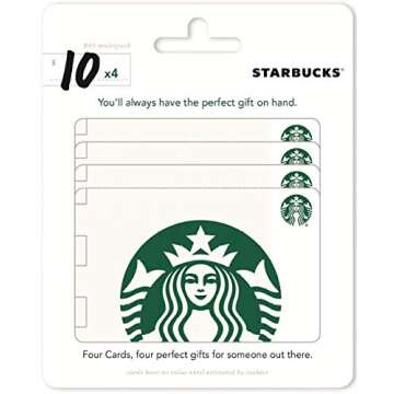 Starbucks $10 Gift Cards (4-Pack) - Perfect for Gifting!