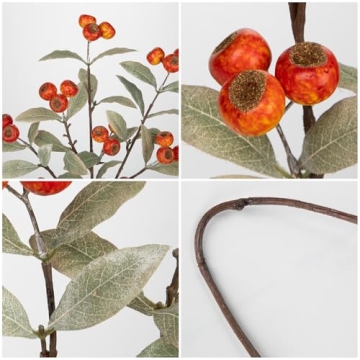 Arborus 2PCS Artificial Fall Stems for Vibrant Autumn Décor