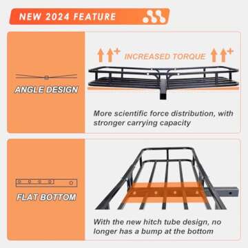 MeeFar Hitch Mount Cargo Carrier Basket 53" x19" x 5"+Waterproof Cargo Bag 15 Cubic Feet(51" x17"x 1...