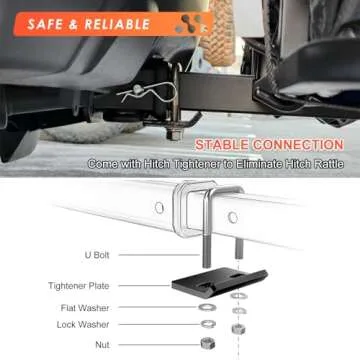 MeeFar Hitch Mount Cargo Carrier Basket 53" x19" x 5"+Waterproof Cargo Bag 15 Cubic Feet(51" x17"x 18"),Hauling Weight Capacity of 500 Lbs fit on 2 Inch Receiver with Hitch Stabilizer,Net and Straps