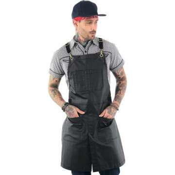 Panther Black Cross-Back Apron – Durable & Adjustable