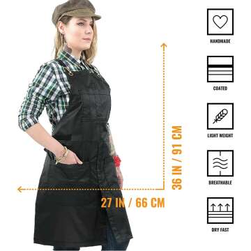 Panther Black Cross-Back Apron – Durable & Adjustable
