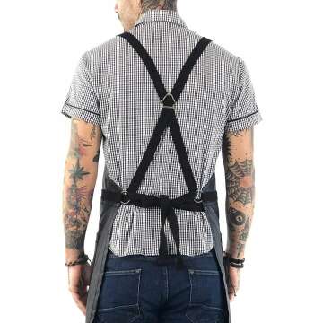 Panther Black Cross-Back Apron – Durable & Adjustable