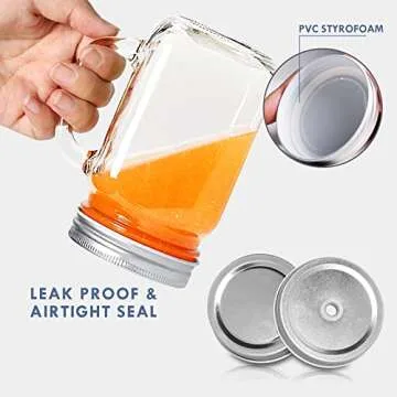 Buy DESIYUE Mason Jar Cups Set – 9 Pack with Straws