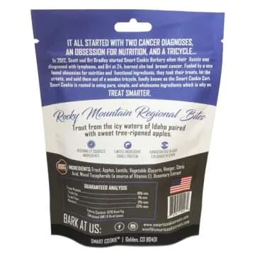 Smart Cookie All Natural Soft Dog Treats - Trout & Apple - Healthy Dog Treats for Allergies, Sensiti...