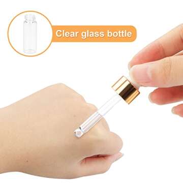 Empty Transparent Glass Bottles Containers Vials Holder,5ml Essential Oil Glass Dropper Bottle Makeu...