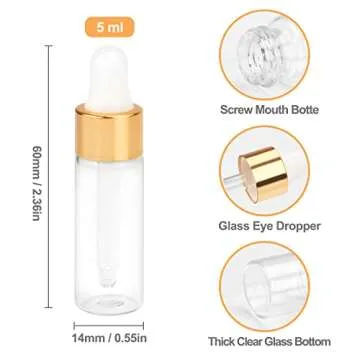 Elegant 5ml Glass Dropper Bottles for Essential Oils