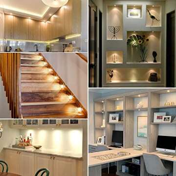 UYICOO Under Cabinet Puck Lights with Color Changing Dimmable Lights, 3500K LED Stick on Lights with...