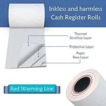BESTEASY Thermal Receipt Paper - 50 Rolls for POS Printing