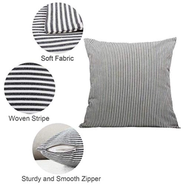 Elegant Throw Pillow Covers - Set of 2 Rustic Striped Design