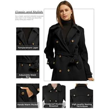 Wantdo Women's Peacoat Stylish Warm Elegant Design
