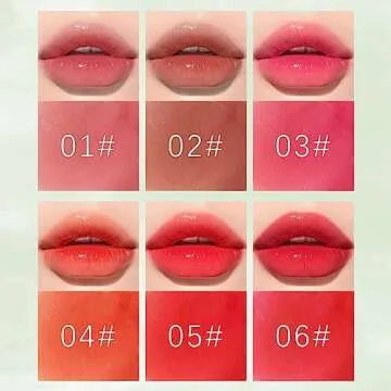 6 Colors Lip Tint Stain Set,Korean Lip Tint Watery Lip Gloss Mini Liquid Lipstick,Multi-use Lip and Cheek Tint Moisturizing Natural Lip Stain,Long-lasting Non-sticky Waterproof Lip Color Makeup