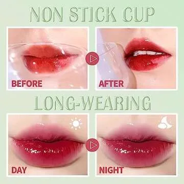 6 Colors Lip Tint Stain Set,Korean Lip Tint Watery Lip Gloss Mini Liquid Lipstick,Multi-use Lip and Cheek Tint Moisturizing Natural Lip Stain,Long-lasting Non-sticky Waterproof Lip Color Makeup