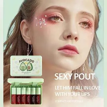 6 Colors Lip Tint Stain Set,Korean Lip Tint Watery Lip Gloss Mini Liquid Lipstick,Multi-use Lip and Cheek Tint Moisturizing Natural Lip Stain,Long-lasting Non-sticky Waterproof Lip Color Makeup