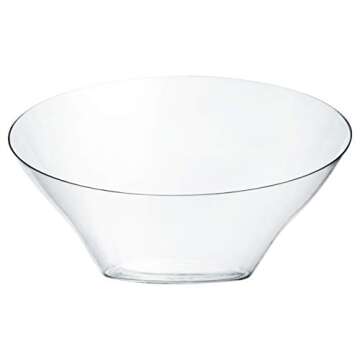 PLASTICPRO Disposable Angled Plastic Bowls Round Small Serving Bowl, Elegant for Party's, Snack, or Salad Bowl, Clear Pack of 8