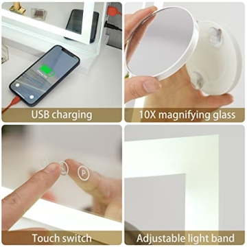 Sucedey Vanity Makeup Mirror with Lights & Magnification