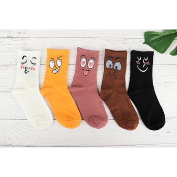 Cute Funny Emotion Face Socks for Women & Teens