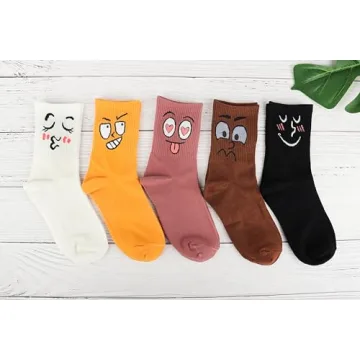 Cute Funny Emotion Face Socks for Women & Teens