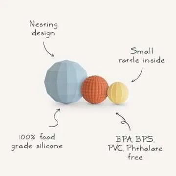 Mushie Silicone Nesting Spheres Sensory Toy for Creative Play