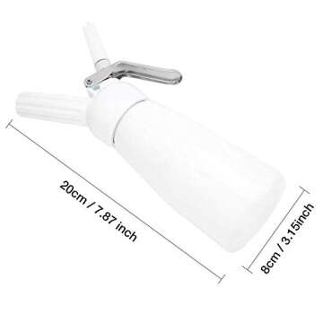 Whipped Cream Dispenser 250mL Portable Red Aluminum Whipped Dessert Cream Butter Dispenser Whipper Foam Maker(White)