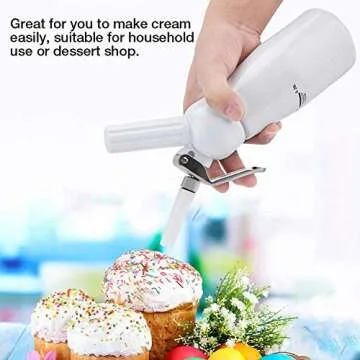 Whipped Cream Dispenser 250mL Portable Red Aluminum Whipped Dessert Cream Butter Dispenser Whipper Foam Maker(White)