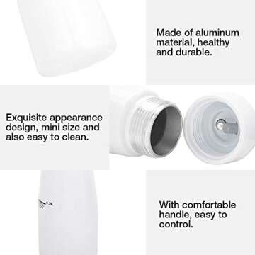Whipped Cream Dispenser 250mL Portable Red Aluminum Whipped Dessert Cream Butter Dispenser Whipper Foam Maker(White)