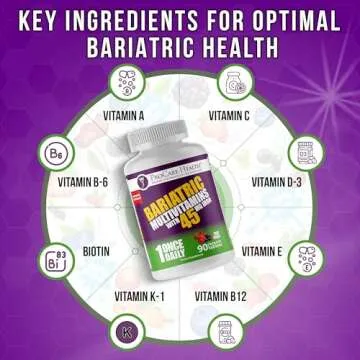 Procare Health Bariatric Multivitamin with Iron 45mg Chewable (90 Tablets) - Fruit Punch Flavor Bariatric Multivitamin Chewable Pills for Gastric Bypass & Sleeve Gastrectomy Patients (03 Month Supply)