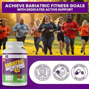 Procare Health Bariatric Multivitamin with Iron 45mg Chewable (90 Tablets) - Fruit Punch Flavor Bariatric Multivitamin Chewable Pills for Gastric Bypass & Sleeve Gastrectomy Patients (03 Month Supply)