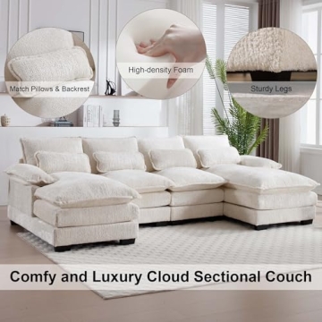 GNIXUU Cloud Sectional Sofa: Stylish & Comfortable Couch