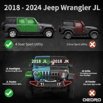 oEdRo 6 inch Running Boards Compatible with 2018-2025 Jeep Wrangler JL Unlimited 4 Door, Bolt-on Drop Side Steps Rails, Powder Coated Black and High Gloss Red Nerf Bar