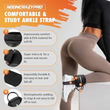 Ankle Strap for Cable Machine Women, Adjustable Gym Cable Ankle Straps for Kickbacks, Glute Workouts...