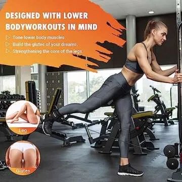 Ankle Strap for Cable Machine Women, Adjustable Gym Cable Ankle Straps for Kickbacks, Glute Workouts, Leg Extensions, Curls, Booty Hip Abductors, Ankle Cuff for Cable Machine Accessories(S-Black)