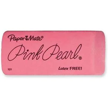 Paper Mate Pink Pearl Erasers - Total of 6 for Quality Erasing