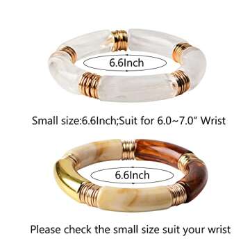 GOOJIDS Bamboo Tube Bangles Bracelet Set - Colorful, Elegant, and Versatile