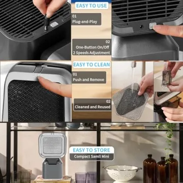 Portable Kitchen Exhaust Fan with Adjustable Height