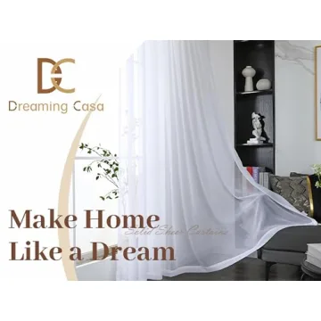 Dreaming Casa Solid Sheer Curtains Elegant Draperies 2 Panels