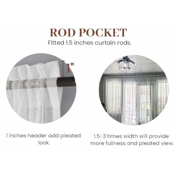 Dreaming Casa Solid Sheer Curtains Elegant Draperies 2 Panels