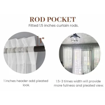 Dreaming Casa Solid Sheer Curtains Elegant Draperies 2 Panels