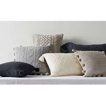 Lumbar Decorative Throw Pillow Cover with Tassels