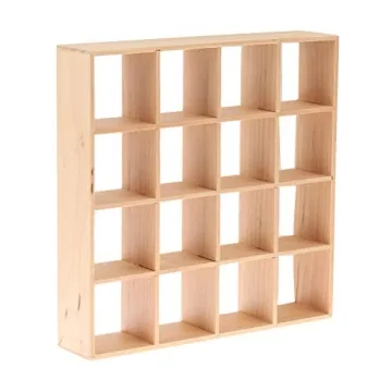 1: 12 Dollhouse Miniature Wooden Storage Rack 16 Grid Shelves Doll House Wall Rack Bookshelf Display...