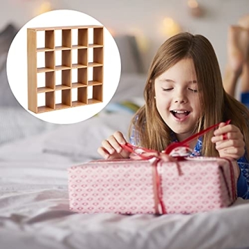 1:12 Dollhouse Wooden Storage Rack - 16 Grid Shelves