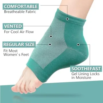 Moisturizing Gel Heel Socks for Healthy Feet - 2 Pairs
