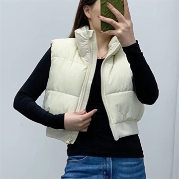 KEOMUD Women's Crop Puffer Vest - Stylish & Warm Outerwear